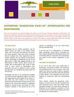 Supporting “generation start-up”: Opportunities for Montenegro